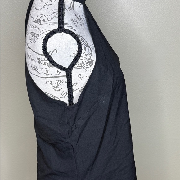 NWT ~ BEBE Black cold shoulder halter choker blouse. - Picture 2 of 5